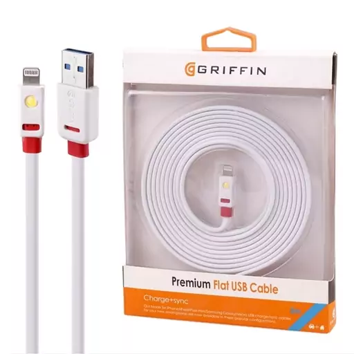 کابل شارژ آیفون IPHONE برند گریفین GRIFFIN سه متری کابل آیفون