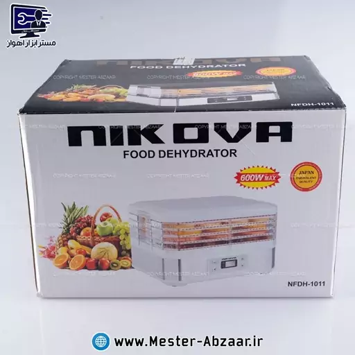 میوه و سبزی خشک کن 5 طبقه 600 وات نیکوا ژاپن مدل NIKOVA JAPAN NFDH-1011 نیکووا