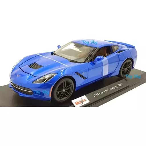 ماکت ماشین فلزی - کوروت استینگری 2014 - Corvette Stingray 2014 - مقیاس 1.18 برند مایستو Maisto - فلزی - فول بازشو