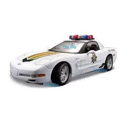 ماکت ماشین - کوروت Z06 پلیس - Corvette Z06 Police - مقیاس 1.18 برند مایستو Maisto - فلزی - فول بازشو - فرمان پذیر