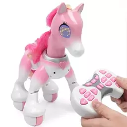 ربات اسباب بازی کنترلی شارژی مدل پونی یونیکورن صورتی Remote Control Unicorn