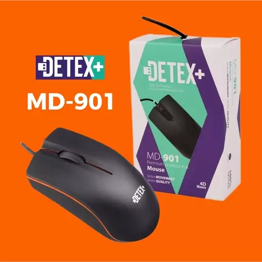 موس ماوس با سیم دتکس پلاس +DETEX مدل MD-901