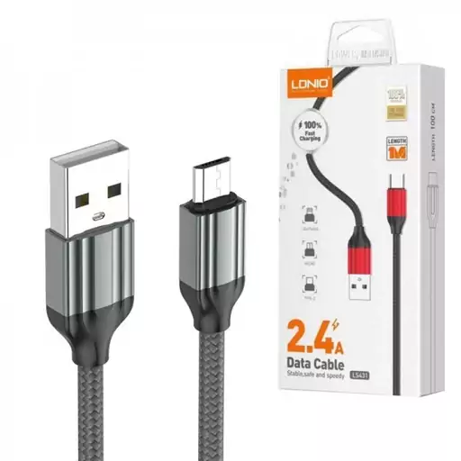 کابل اندروید (MicroUSB) الدینیو (LDNIO) طول 1 متر مدل LS431