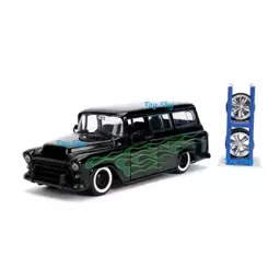 ماکت ماشین - شورلت سابربن 1957 - 1957 Chevy Suburban - مقیاس 1.24 برند جادا Jada مشکی - فلزی - فول بازشو + تجهیزات اضافی