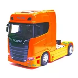 اسباب بازی - ماکت کامیون - کشنده اسکانیا Scania S730 - S730 - فلزی - کلگی متحرک - عقبکش، موزیکال، چراغدار - رنگ نارنجی