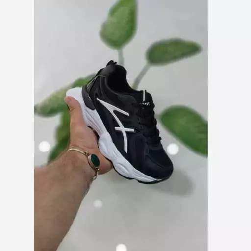 کتونی آسیکس دخترانه زنانه کفش ونس اسپرت اسپورت اسیکس ASICS شیک لژدار لژ دار مشکی سفید کرم کرمی بندی رانینگ سبک راحتی پنج