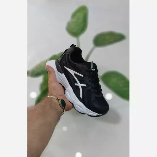 کتونی آسیکس دخترانه زنانه کفش ونس اسپرت اسپورت اسیکس ASICS شیک لژدار لژ دار مشکی سفید کرمی کرم بندی رانینگ سبک راحتی پنج