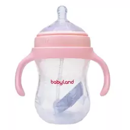 شیشه شیر طلقی pp کولیک ایز 240 میل بیبی لند دسته دار ضد نفخ کد babyland 201