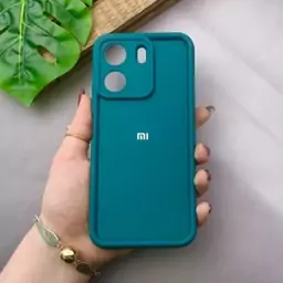 قاب گوشی Redmi 13C / Poco C65 شیائومی سیلیکونی اورجینال Solid Case لوگو برجسته ضد ضربه محافظ لنز دار سبز تیره کد 75516