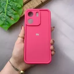 قاب گوشی Redmi 13C / Poco C65 شیائومی سیلیکونی اورجینال Solid Case لوگو برجسته ضد ضربه محافظ لنز دار سرخابی کد 80052