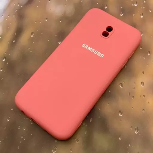 قاب گوشی Galaxy J5 Pro سامسونگ سیلیکونی های کپی طرح ساده صورتی محافظ لنز دار کد 15835