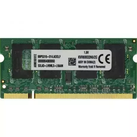  رم لپ تاپ کینگستون 2GB مدل DDR2 باس 800MHZ/6400 چین KVR800D2N6/2G تایمینگ CL6