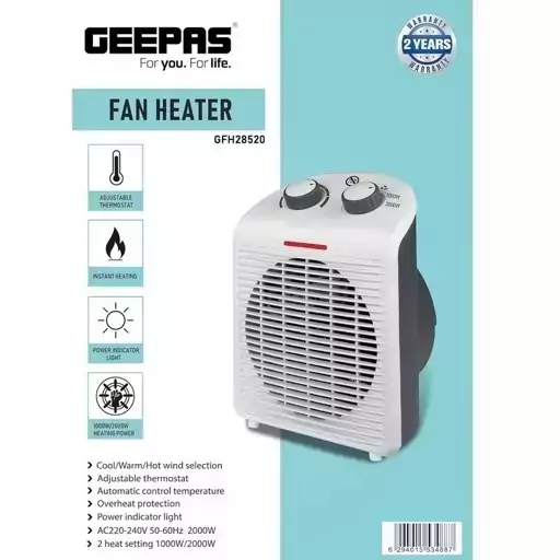 بخاری برقی فن هیتر جیپاس مدل Geepas GFH28520 بخاری فن دار 