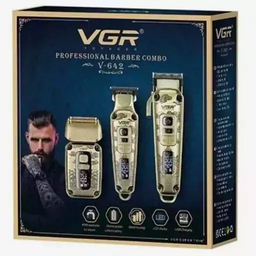 ماشین اصلاح سر و صورت سه قلو وی جی آر مدل V-642 VGR