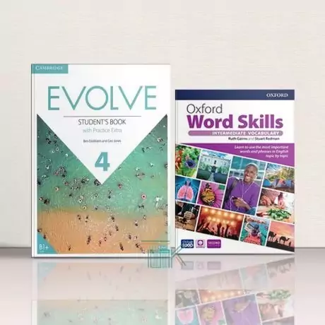 پک کتاب ایوالو 4 + کتاب اکسفورد ورد اسکیلز اینترمدیت ویرایش دوم Pack Evolve 4 + Oxford Word Skills Intermediate 2nd Ed