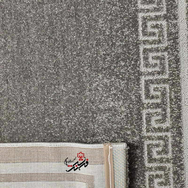 گلیم فرش ماشینی ساوین طرح ورساچه طوسی رنگ سایز 1 در 4