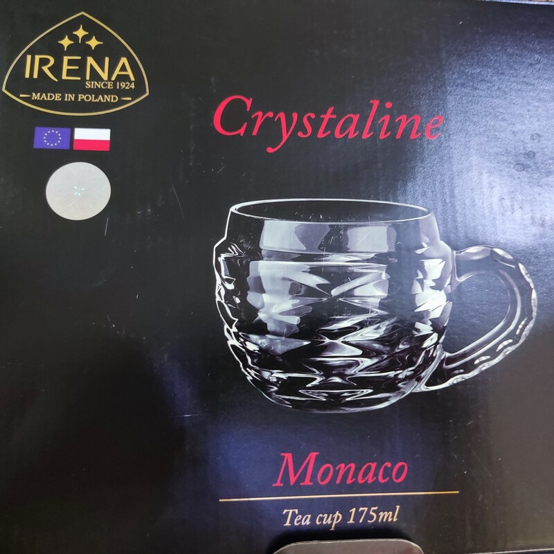 فنجان کریستال ایرنا لهستان مدل موناکو  اصل فنجان چای خوری استکان پذیرایی 