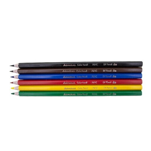 مداد پلیمری 6 رنگ جعبه مقوایی ادمیرال آساناپخش 