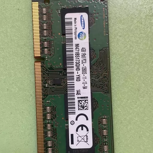 رم لپ تاپ DDR3L دو کاناله 1280 مگاهرتز  برند سامسونگ ظرفیت 4 گیگ