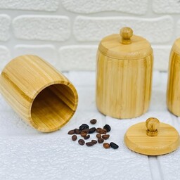 بانکه بامبو سایز 10 در 7 با کیفیت عالی مناسب نگهداری دانه های قهوه نبات و غیره(یک عدد)