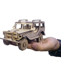 پازل چوبی سه بعدی و ماکت دکوراتیو طرح اتومبیل جیپ