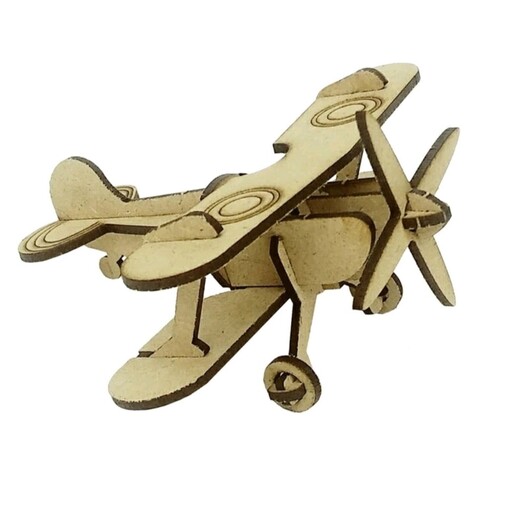 پازل چوبی سه بعدی و ماکت دکوراتیو طرح مینی هواپیما