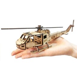 پازل چوبی سه بعدی و ماکت دکوراتیو طرح هلیکوپتر  BELL-212