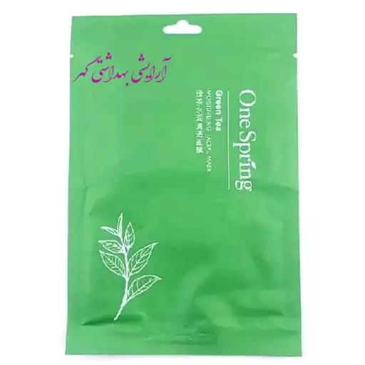 ماسک ورقه ای صورت چای سبز وان اسپرینگ (One Spring)حجم 25 گرم