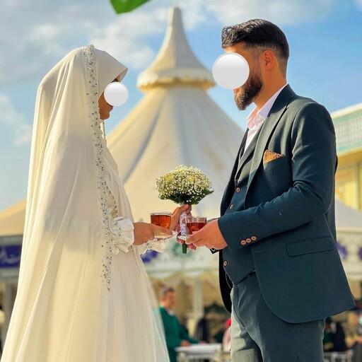 چادر عروس جواهر دوزی شده شیک