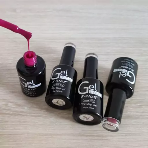 لاک ژل تک مرحله ای 10 گرمی برند  R.S Nail تک رنگ(بنفش براق)