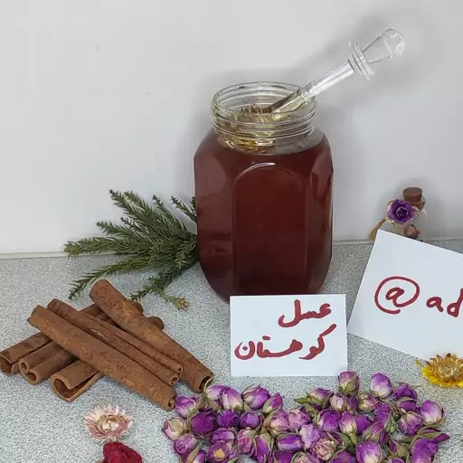 عسل طبیعی کوهستان اعلاء عسل کوهی اعلاء تضمینی با ساکارز3 دارای برگه آزمایش(نیم کیلویی)