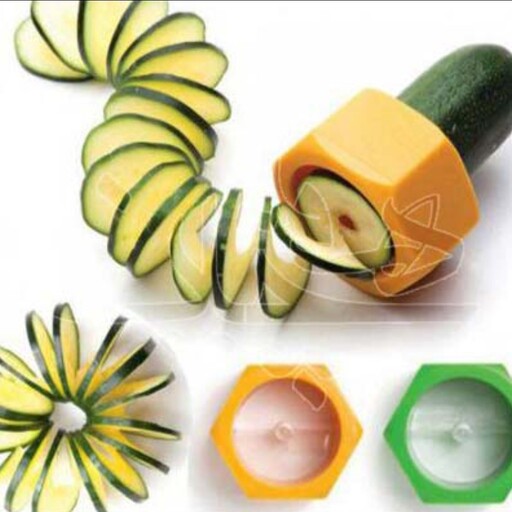 تراش میوه آرایی طرح چیپسی - جنس پلاستیک مقاوم - رنگ های سبز و نارنجی 