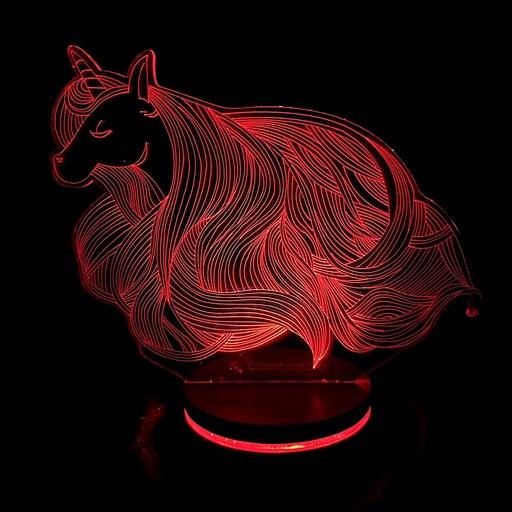 بالبینگ  آباژور شب خواب چراغ خواب سه بعدی طرح اسب یال دار