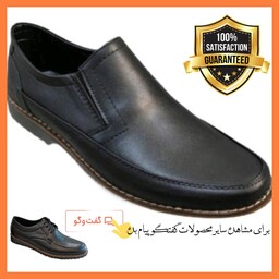 کفش مردانه چرم  اسپرت مجلسی رسمی اداری مدل اسپانیش بدون بند    سایز 40 تا 45  محصول غرفه پام مشهد  در باسلام