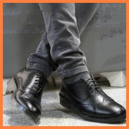 کفش مجلسی مردانه مدل هشترک و دوتیکه رویه چرم  قالب استاندارد برند تات سایز 40 تا 44  محصول غرفه پام مشهد در باسلام