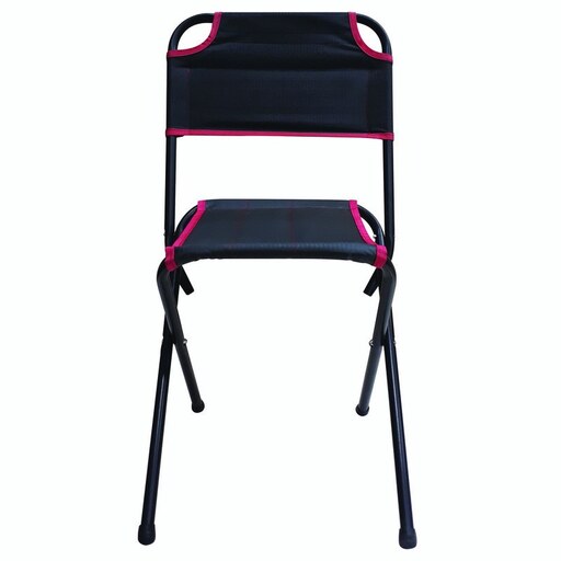 صندلی سفری تاشو - مدل پشتی دار - مقاوم و مستحکم - رنگ زرشکی