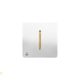 کلید زنگ توکار مدل کریستال سفید دکمه طلایی برند آسیا الکتریک(فروشگاه لاله زار) .  