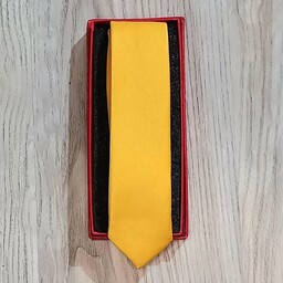 کراوات ترک مردانه باریک خردلی ساده کراوات مردانه ساده آجری 