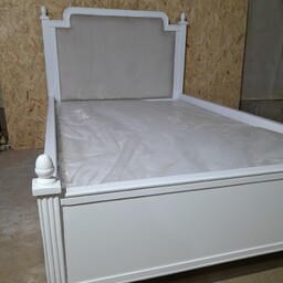 تخت خواب 1 نفر مدرن ام دی اف خارجی پایها چوب روس رنگ پوششی سفید