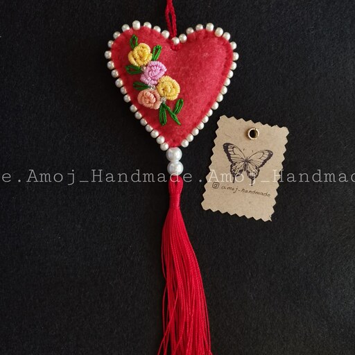آویز تزئینی قلب قرمز ولنتاین رنگ ثابت و قابل شستشو