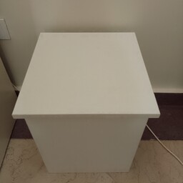 صندلی میز آرایش صندلی سفید میز توالت چوبی چهارپایه ساده ابعاد 33 در 42
