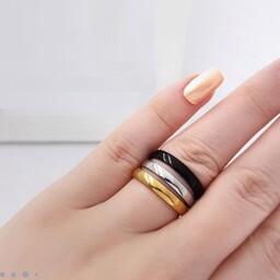 انگشتر رینگ ساده در 4 رنگ (مشکی، هولوگرامی، نقره ای و طلایی) همراه با ارسال رایگان