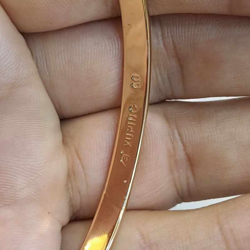 دستبند النگویی آیینه ای ژوپینگ 3میل با آبکاری طلا و ضد حساسیت