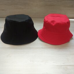 کلاه باکت (طبیعت گردی) دورو  دو رنگ قرمز و مشکی