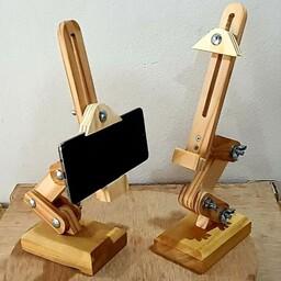 استند و پایه موبایل متحرک چوبی  با قابلیت جابجایی در زاویه های مختلف
