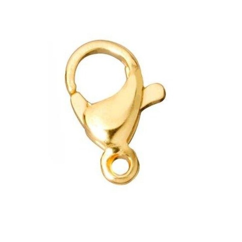 قفل گردنبند و دستبند طلایی رنگ مدل طوطی سایز ریز (طول 1 سانت)(بسته 50 عددی)