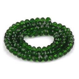 سنگ کریستال سایز 6 سبز  براق (مهره دستبند کریستالی)(یک بند حدود 85 عددی)