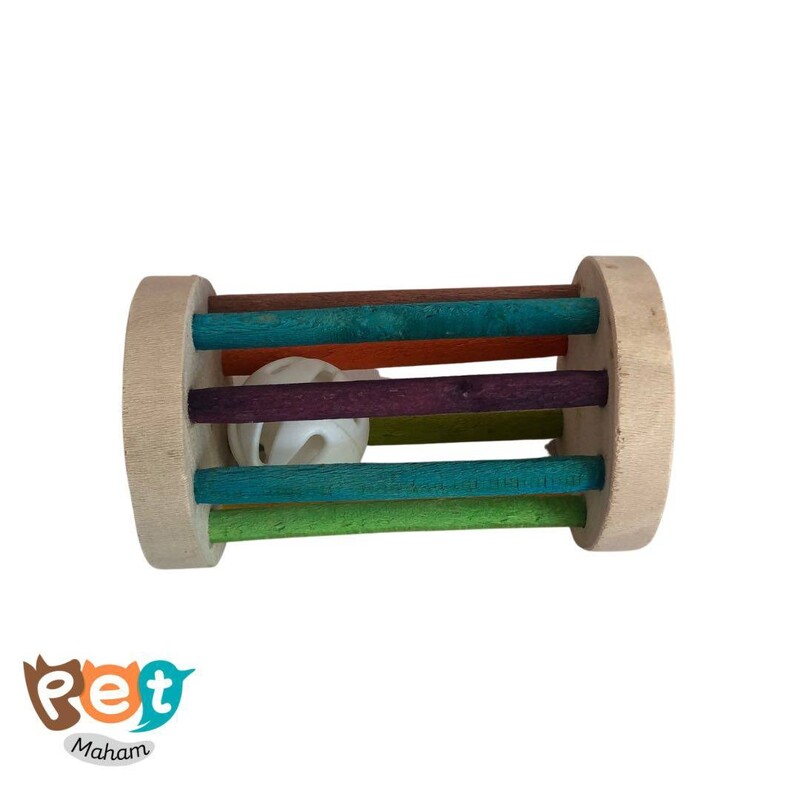 اسباب بازی پرنده مدل بازی چرخ و توپ مناسب همه پرندگان دارای رنگ خوراکی بسته تکی