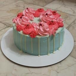 کیک تولد خامه ای آبی ملیح (ارسال با اسنپ)
