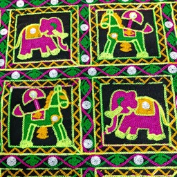  پارچه سنتی سوزن دوزی ( کاموا دوزی )شیک و زیبا در طرح فیل متری 
